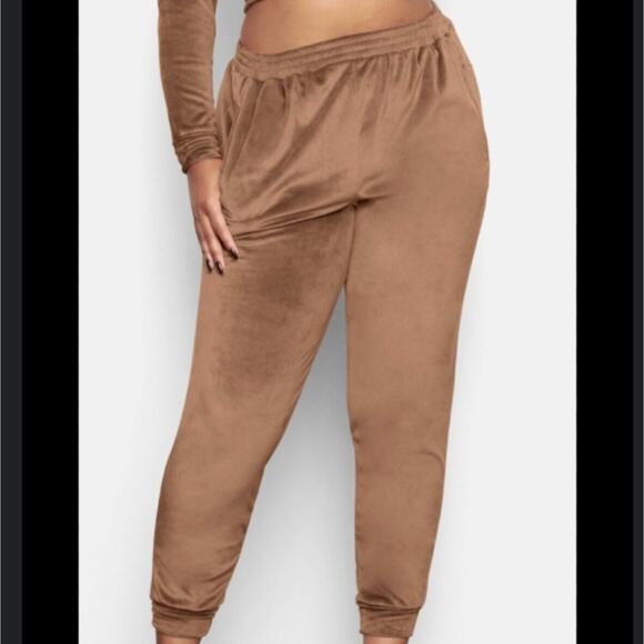 Skims Brown Velour Joggers S - Picture 1 of 9